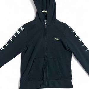 Victoria's Secret PINK Black Hoodie with Gold Accents